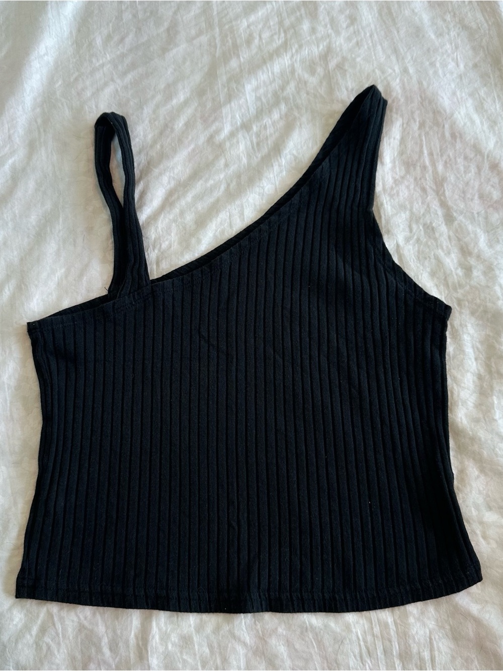 Me to We Asymmetrical Neckline Crop Tank Top